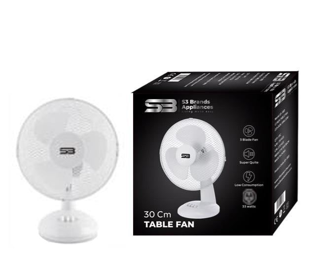 12 Inch White Table Fan S31003 / F12