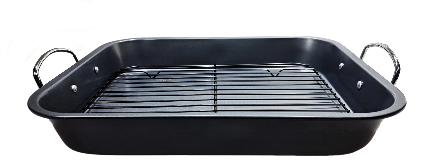 SQ Professional Non Stick Roasting Tray with Rack 37 x 29 x 5.5 cm / 3.5L 3164