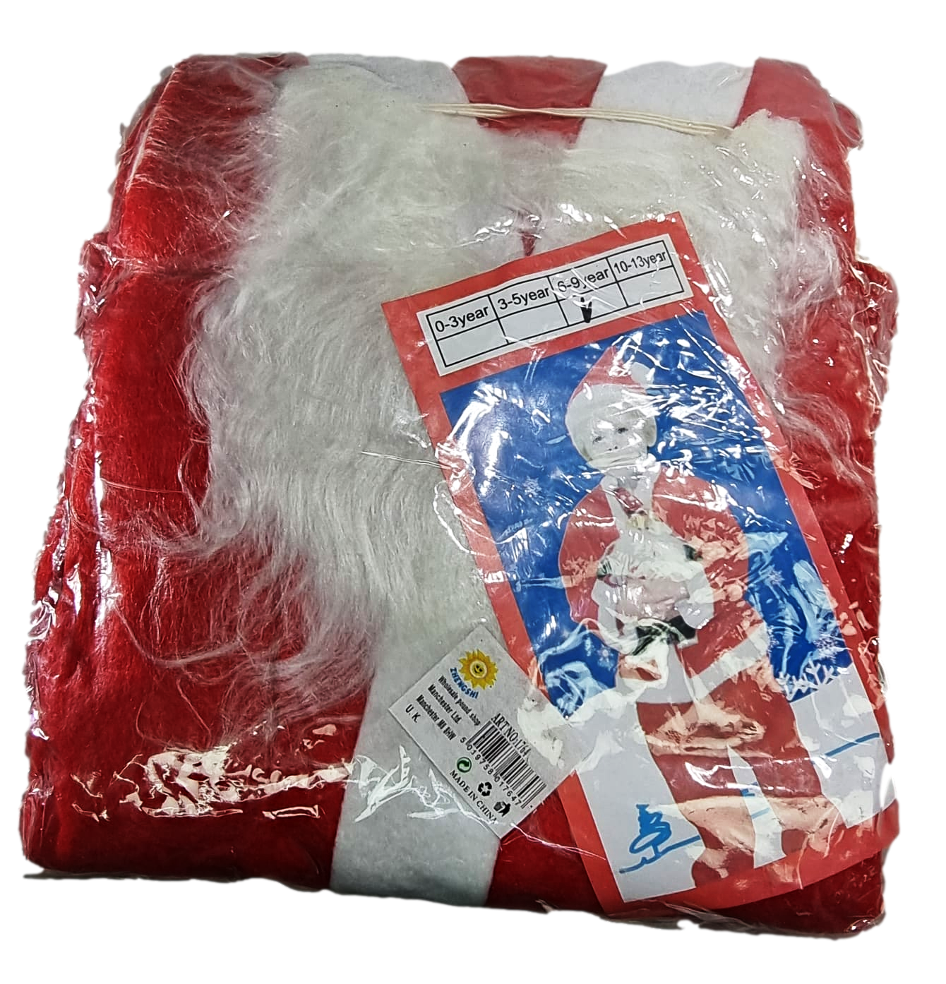 Christmas Santa Claus Outfit Suit One Size Age 6-9 Years 1764