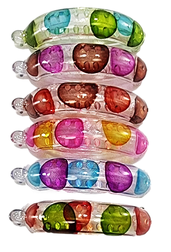 Plastic Hair Clip Dotted Design Assorted Colours 2647