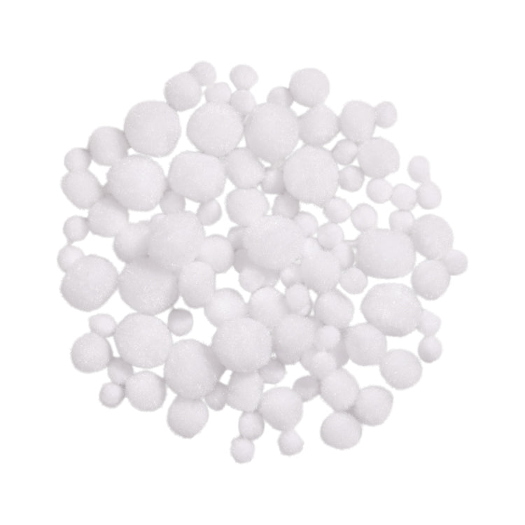 White Small Craft Pom Poms x 100 ( Craft Clearance Special )