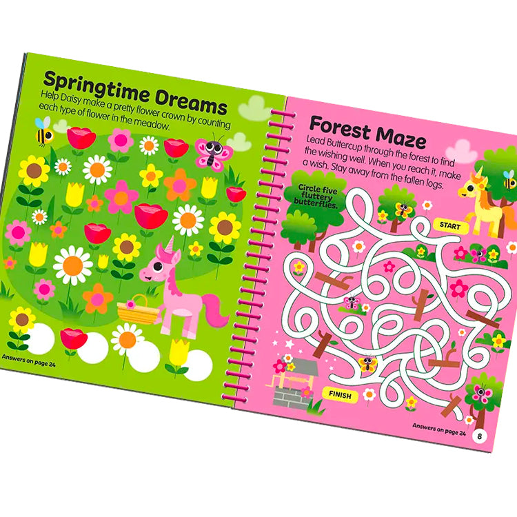 Unicorn Wipe Clean Spiral Activity Book