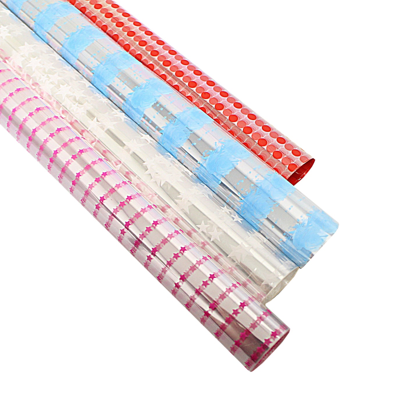 Colourful Clear Transparent Cellophane Gift Bouquet Wrap Assorted Designs and Colours 70cm x 2m 1222