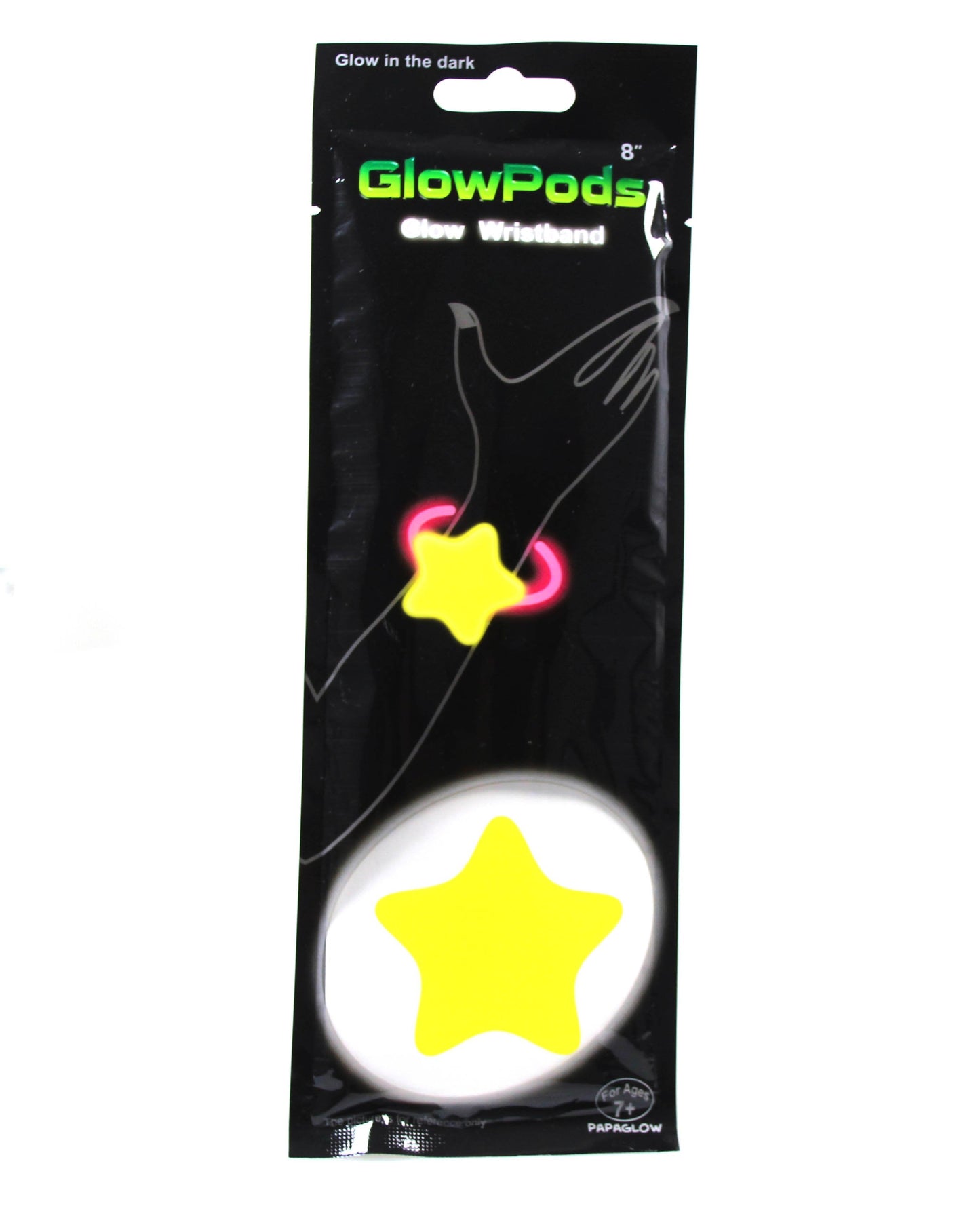 Glow In The Dark Pods Neon Party Wristband Glowing STAR Shape 8'' 5255
