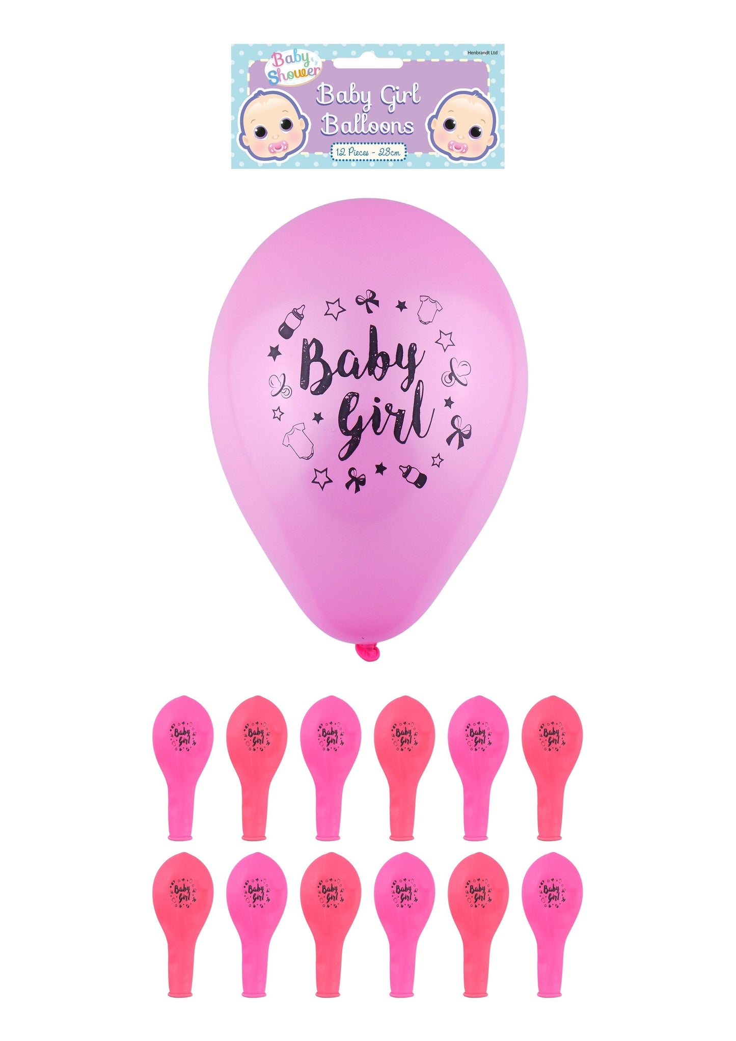 Baby Girl' Party Birth Celebration Balloons Pink 23 cm X38746