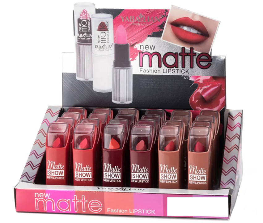 Yabaolian Vivid Matte Lipstick Assorted Colours Box of 24 Y0090