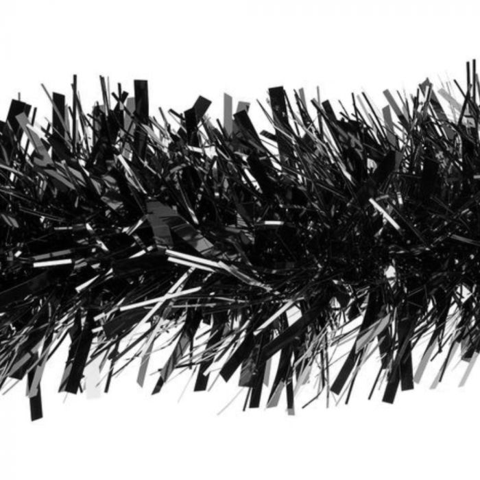 Christmas Tree Tinsel Garland Black with Silver or Purple 1.8M Assorted Colours 6367