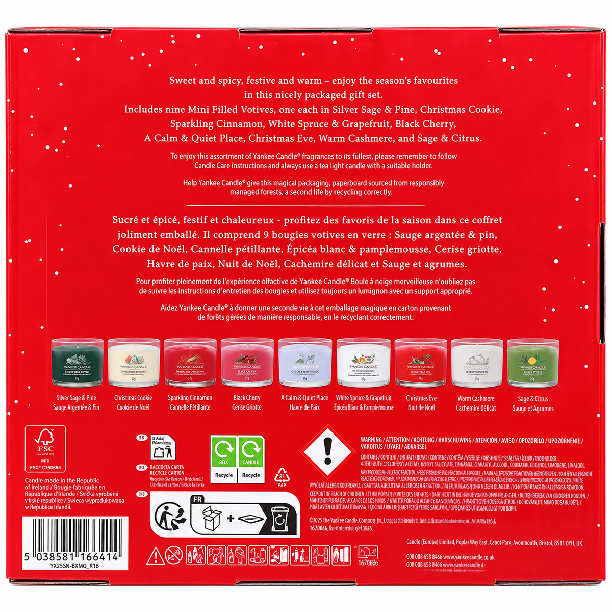 Yankee Candle Christmas Gift Set - 9 Mini Filled Votive Candles - Festive Fragrance Collection
