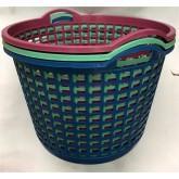 Round Plastic Laundry Basket Assorted Colours H2541