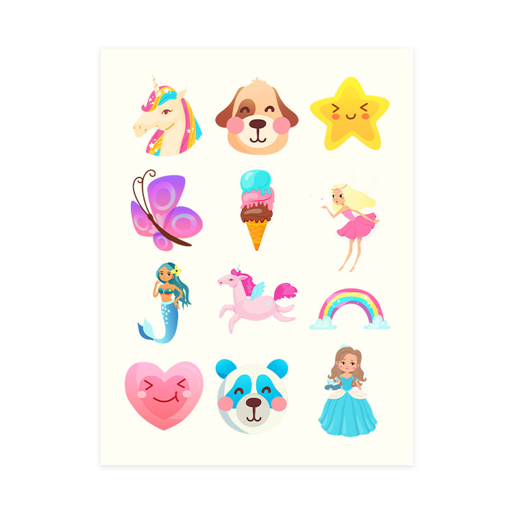 Girls Tattoo Sheet (12 Tattoos)