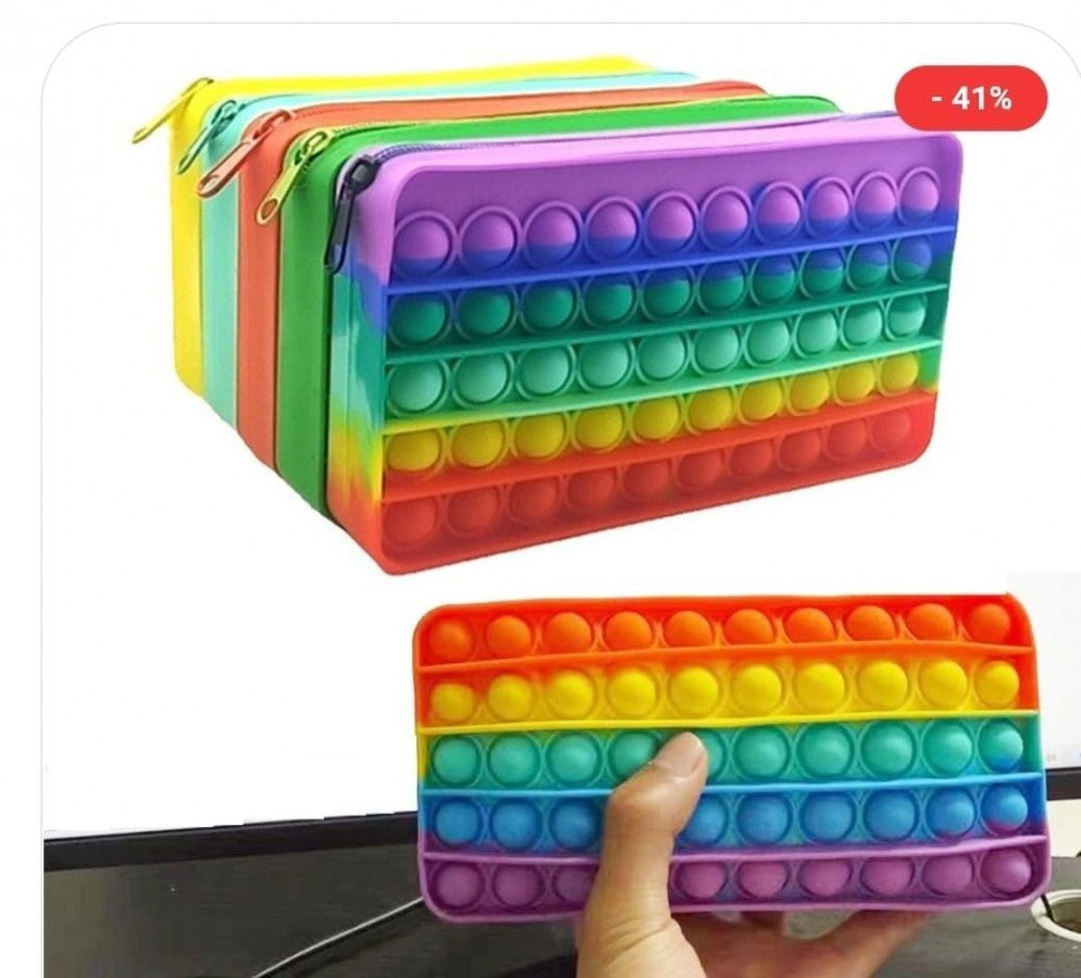 Rainbow Poppit Pencil Case S083 Assorted Colours