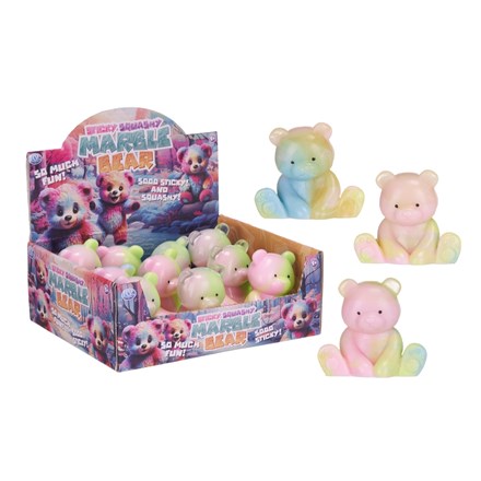 Pastel Marble Bear Squishy Sticky Fidget Squish Toy