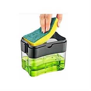 2-In-1 Counter Top Sink Soap Dispenser and Sponge Holder Caddy AK627