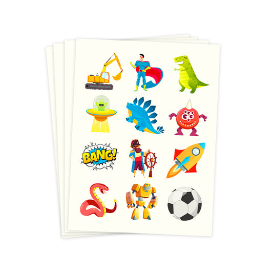 Boys Tattoo Sheet x 4 (48 Tattoos)