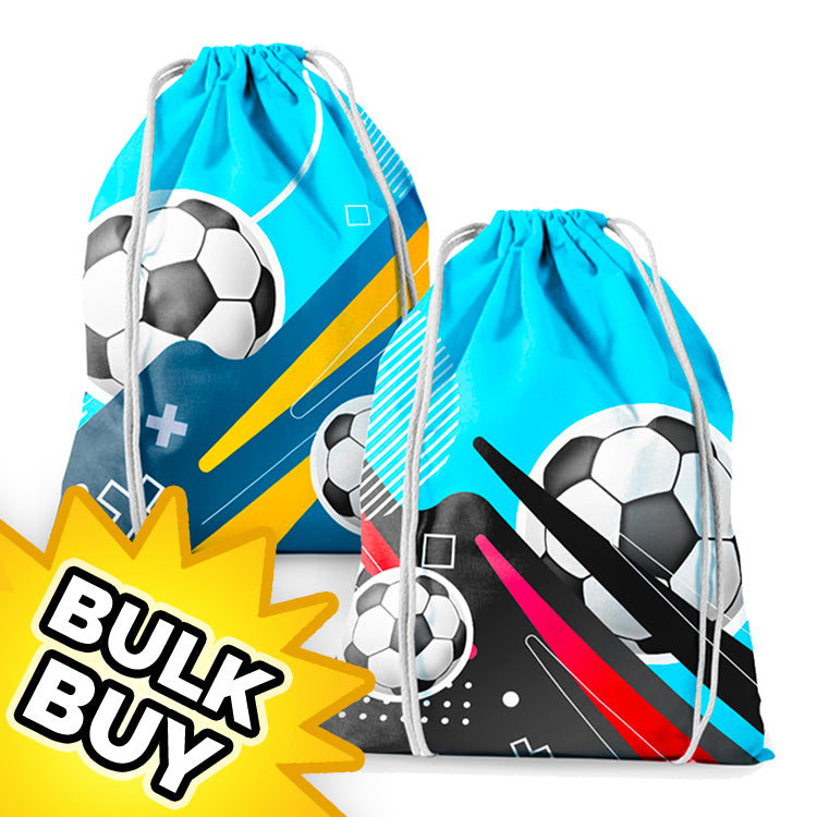 Football Small Drawstring Bags x 12 ( BULK BUY )