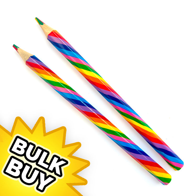 Rainbow Chunky Novelty Pencils x 72 ( BULK BUY )