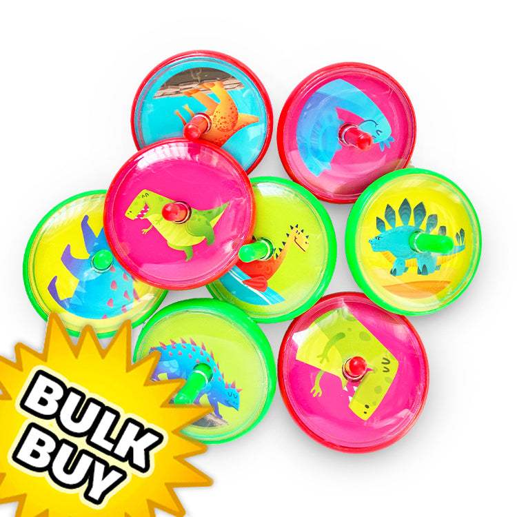 Dinosaur Mini Spinning Tops x 120 ( BULK BUY )