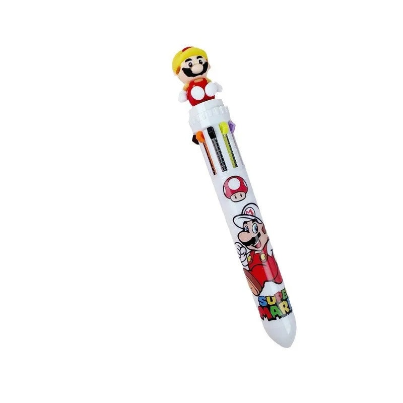 Anime Super Mario Bro Cartoon 10 Colors Ballpoint Pen Cute Gel Pen Student Supplies Stationery