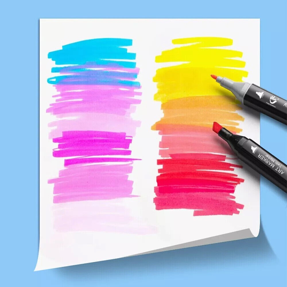 168 Colors Dual Tip Art Markers Color Pens Drawing Watercolour Set