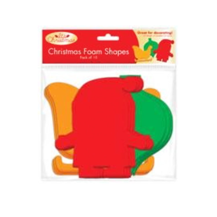 Xmas Santas/Baubles/Sleighs Foam Shapes Pack