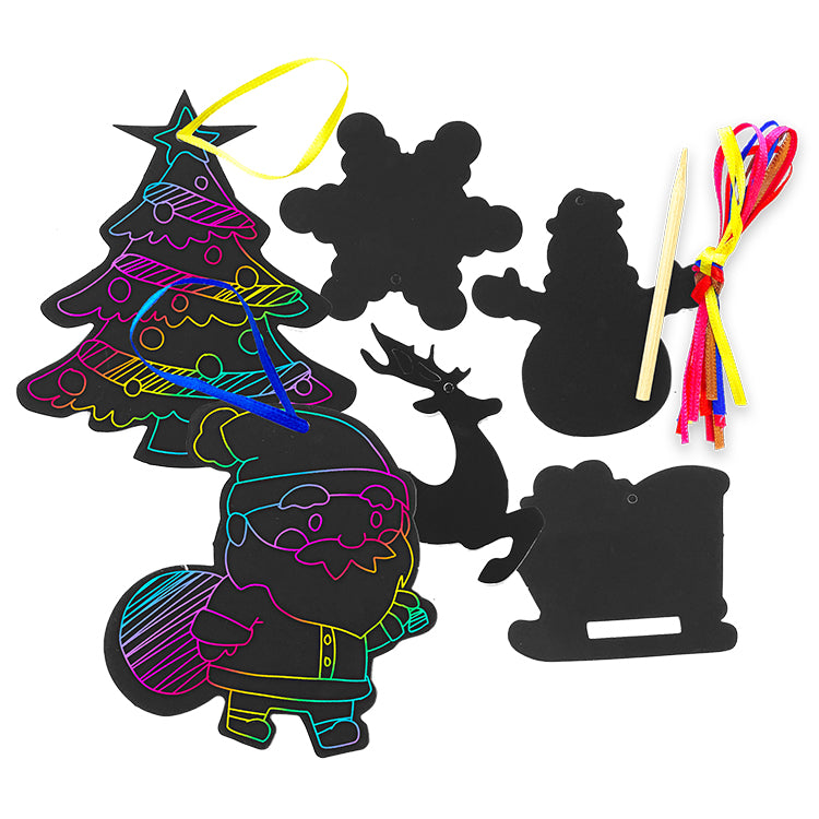 Xmas Scratch Art Shapes x 72 ( BULK BUY )