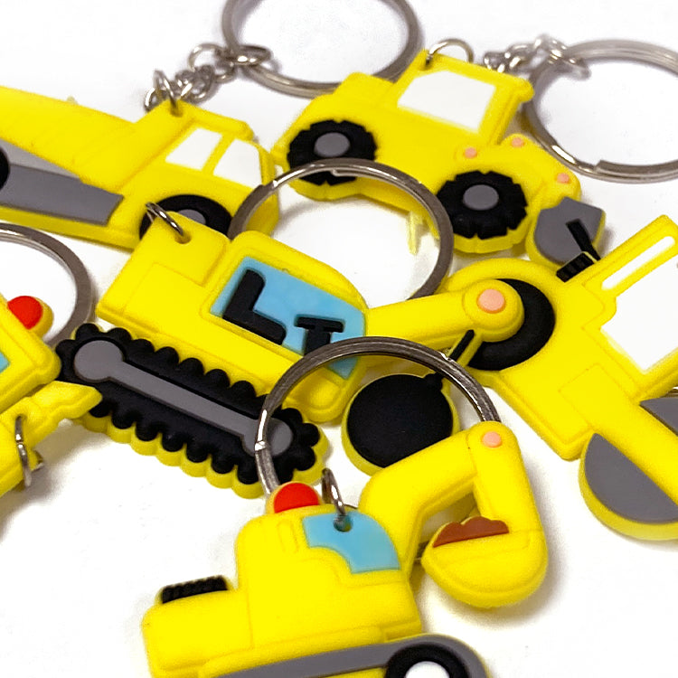 Super Construction Truck Keyrings x 6