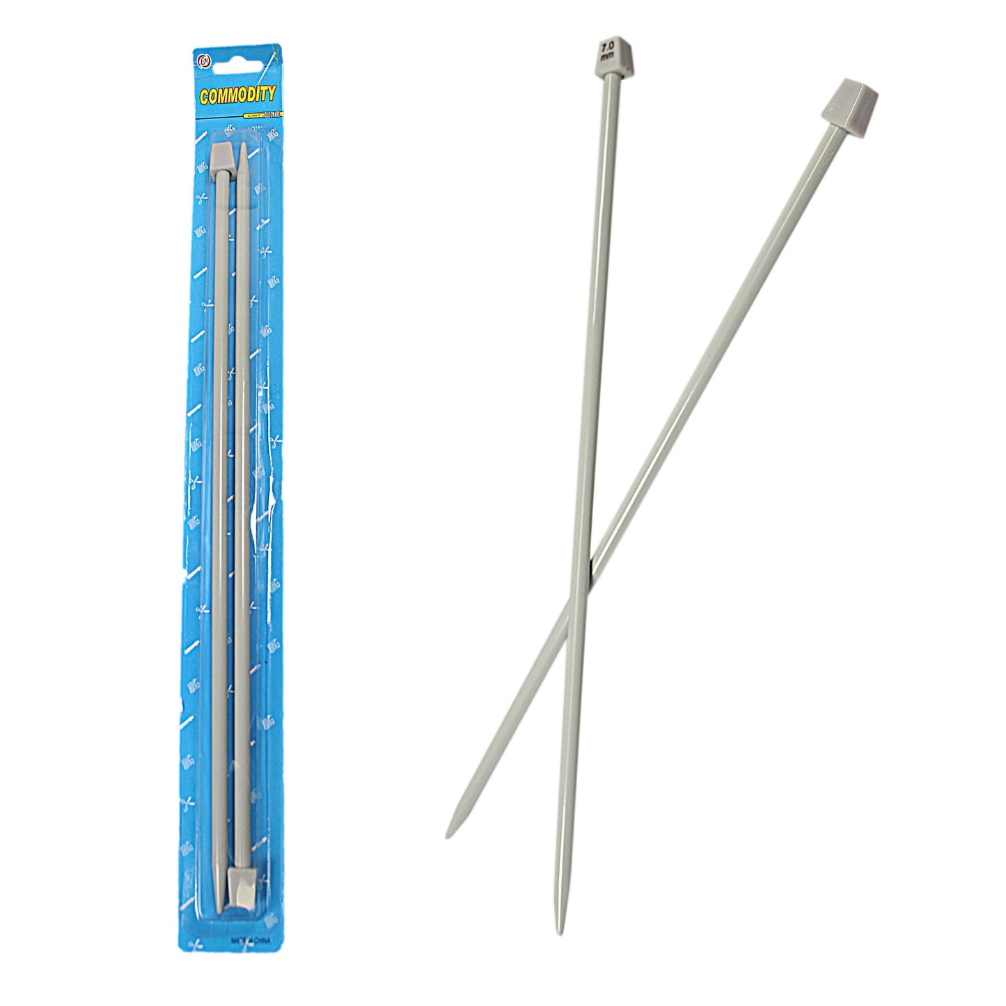 2 Pack Plastic Knitting Needles 7.0mm Size 36cm 00660