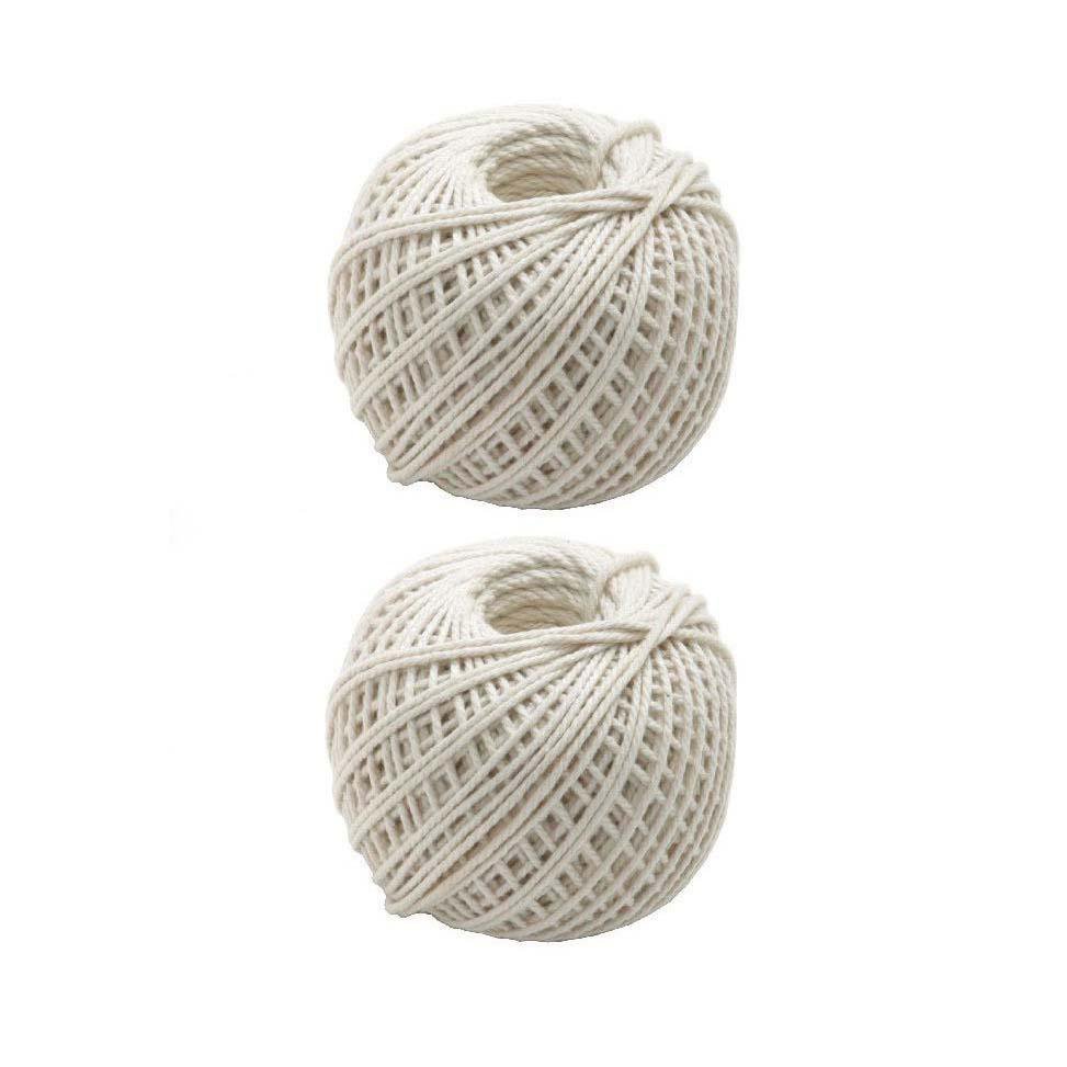 2 x 30 Metres Pack Cotton Ball String Craft Cotton Ball Off White P2407
