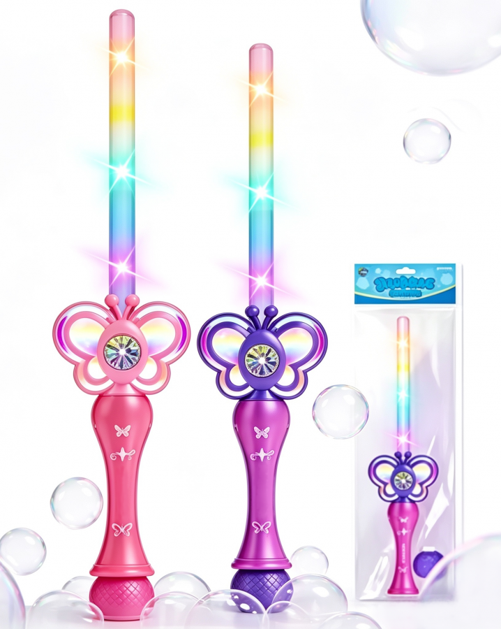 Butterfly Light Up Bubble Sword