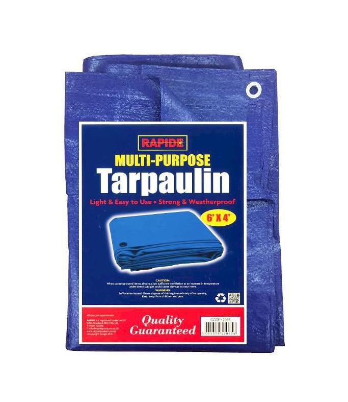 Blue Multipurpose Use Tarpaulin Light Easy And Strong Waterproof Tarpaulin 6' x 4'