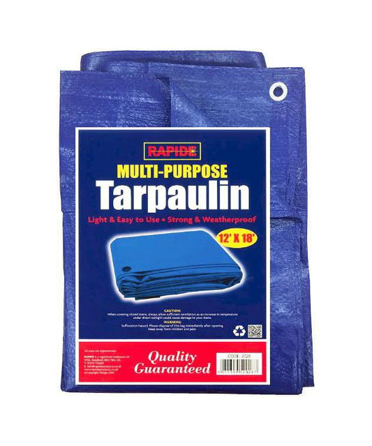 Blue Multipurpose Use Tarpaulin Light Easy and Strong Waterproof Tarpaulin 12' x 18' 2028