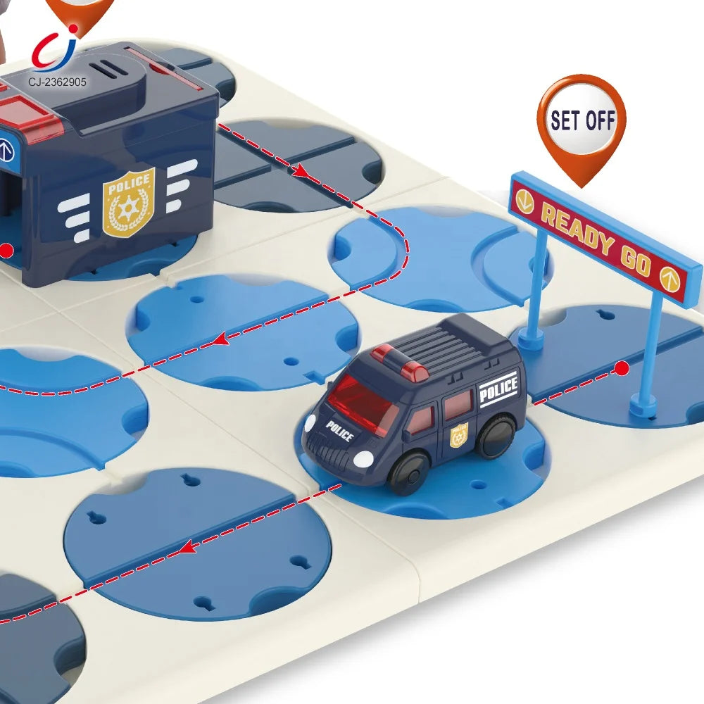 Track Maze Set - Police Car - DIY Create Your Own Track- 34 Pieces