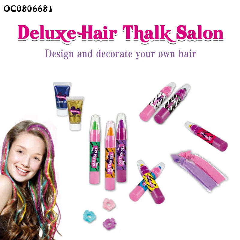 Girls Deluxe Hair Chalk Salon Set