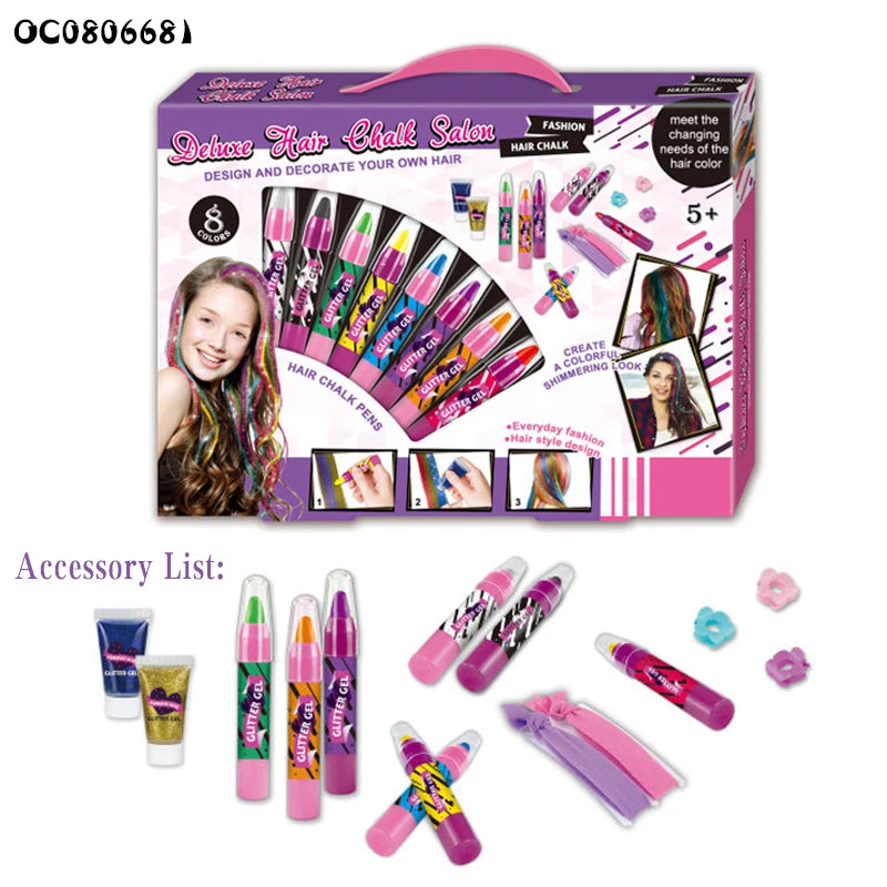 Girls Deluxe Hair Chalk Salon Set