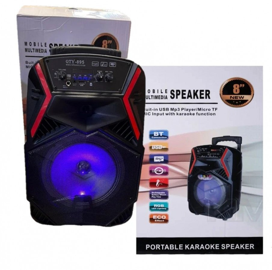 Wireless 8" Speaker Bluetooth Radio Aux, And Mic