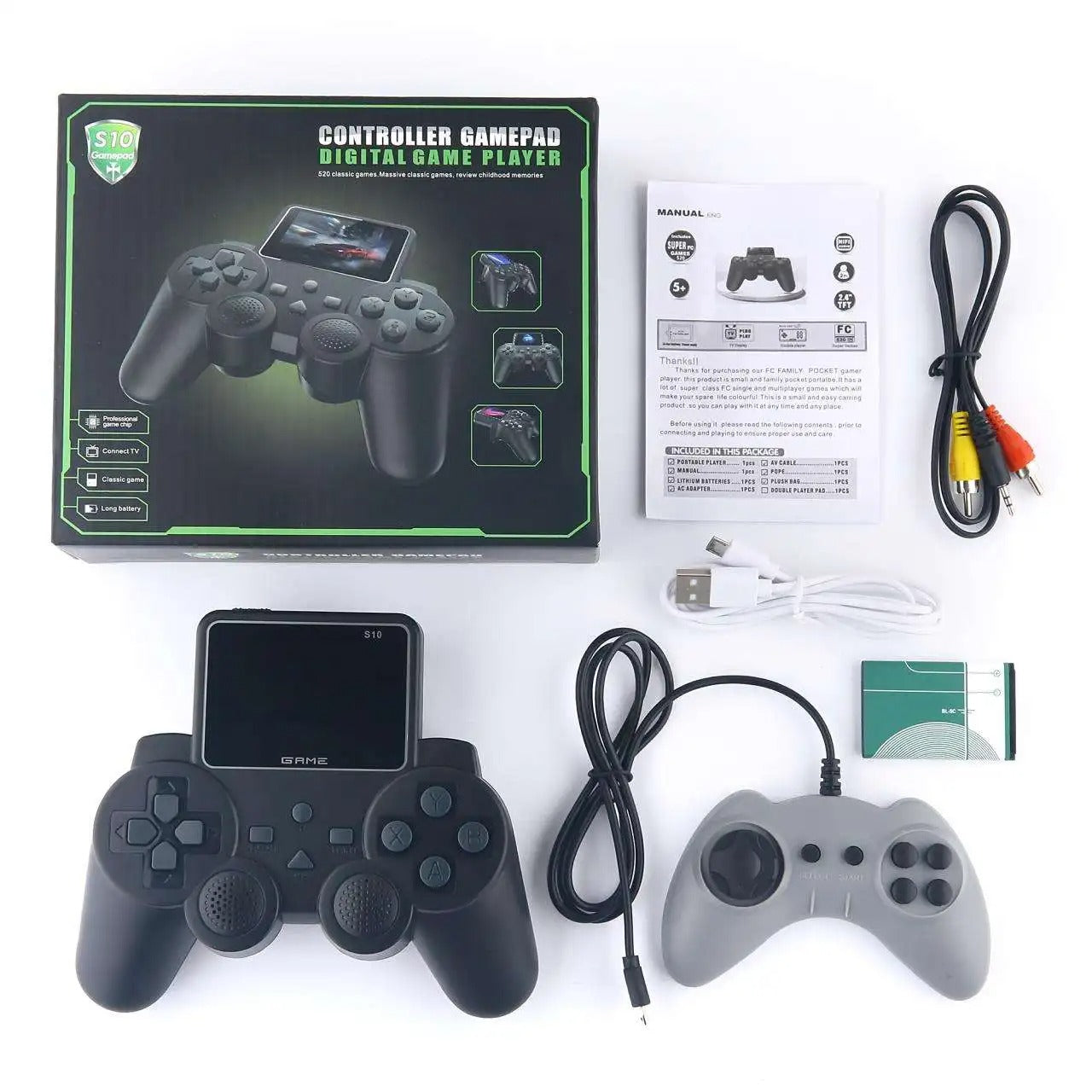 Handheld Game Console, with 520 Classic Games, Portable Retro Controller Gamepad Digital Game Player - S10 Model