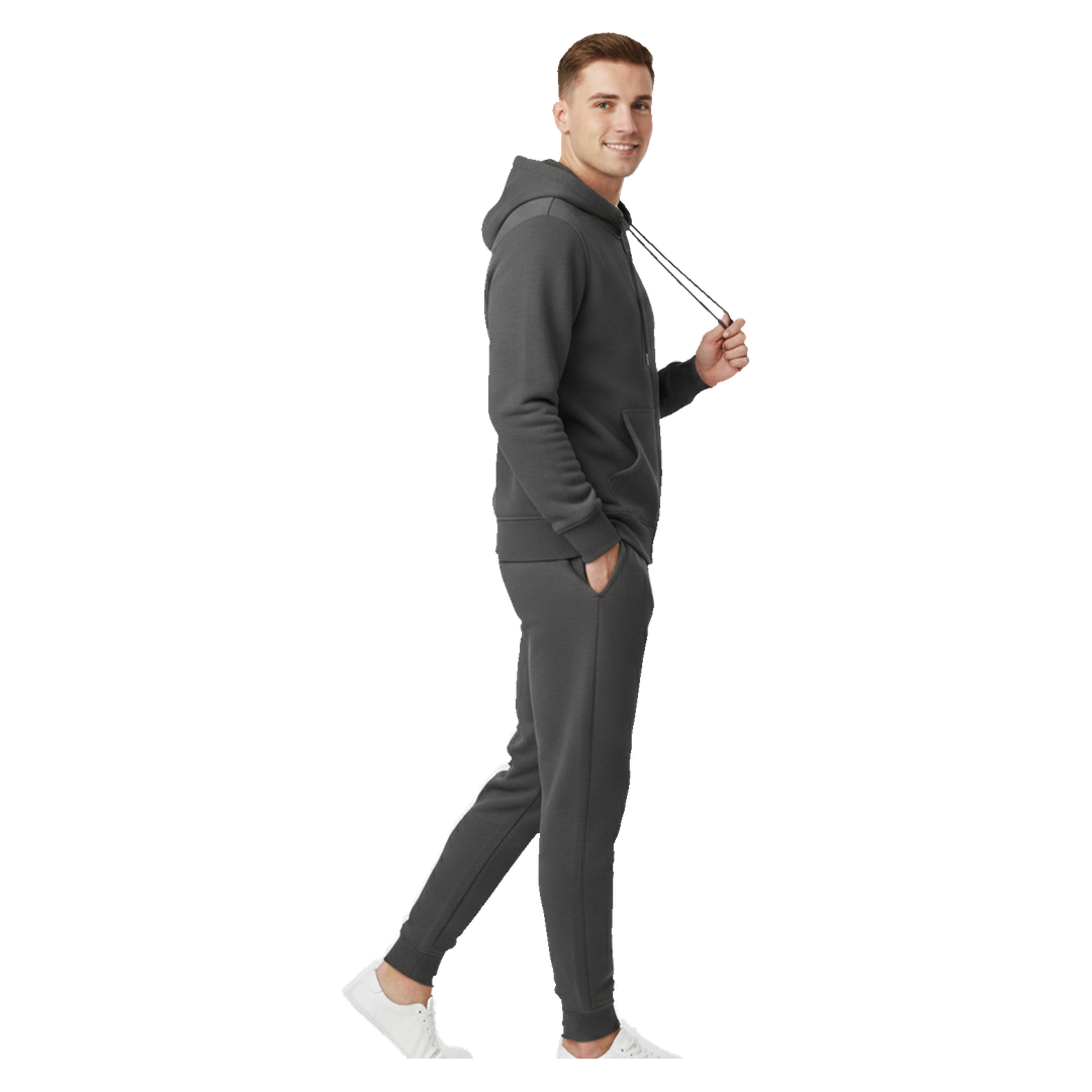 Men's 2 Piece Dark Grey Hoodie Tracksuit Set