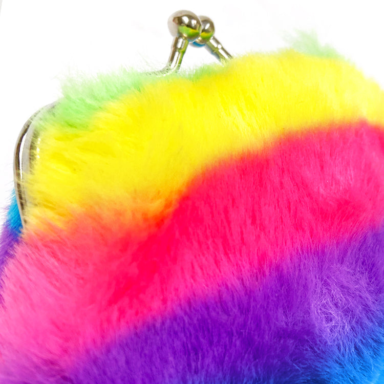Super Rainbow Furry Purse