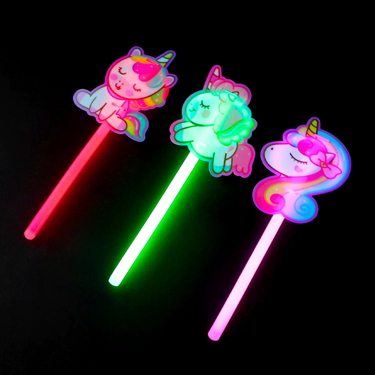 Unicorn Glow In The Dark Wands x 12 ( BULK BUY )