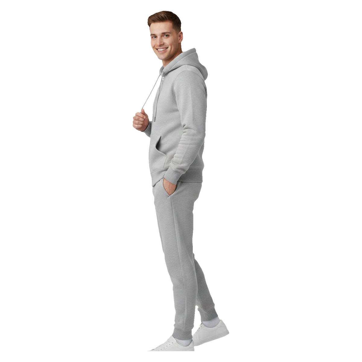 Men's 2 Piece Grey Hoodie Tracksuit Set
