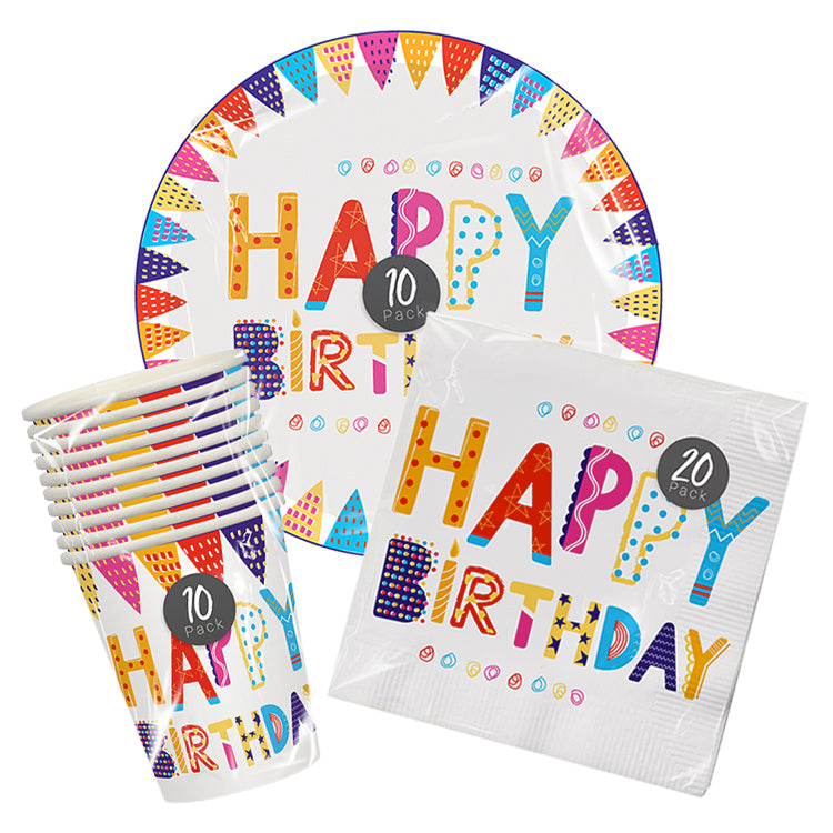 Happy Birthday Mega Partyware Set ( 40 pcs )