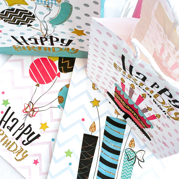 Balloons And Candles Deluxe Party Bags x 48 BULK BUY )