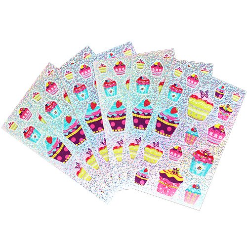 Cupcakes Holographic Sticker Sheets x 4