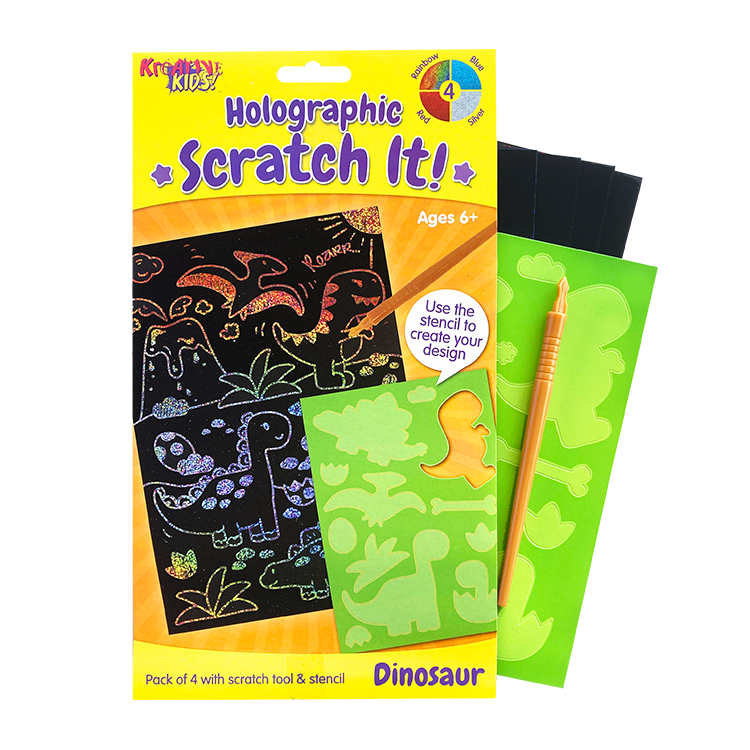 Dinosaur Holographic Scratch Art Kit