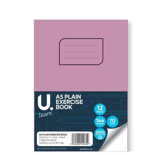 A5 Plain Exercise Book 21 x 14.8 x 0.8 cm P1049