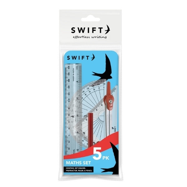 School Maths Set Set of 5 18.5 x 8.5 x 1.5cm P3073