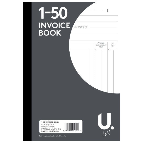 Invoice Book 1-70 20.4 x 12.5 x 0.9cm P1020MP