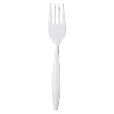 100 Pack Plastic Disposable Party Bbq White Disposable Forks (Parcel Rate)