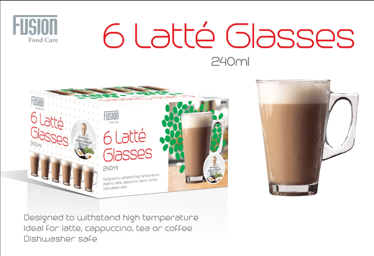 Latte Glasses 240ml Set of 6 4944
