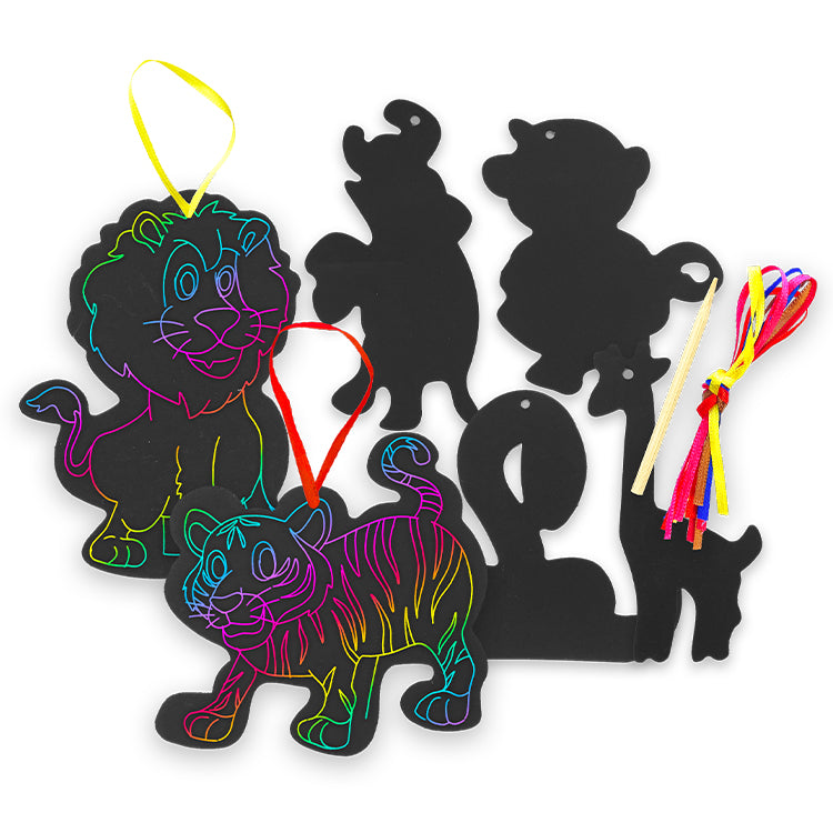 Jungle Scratch Art Shapes x 6